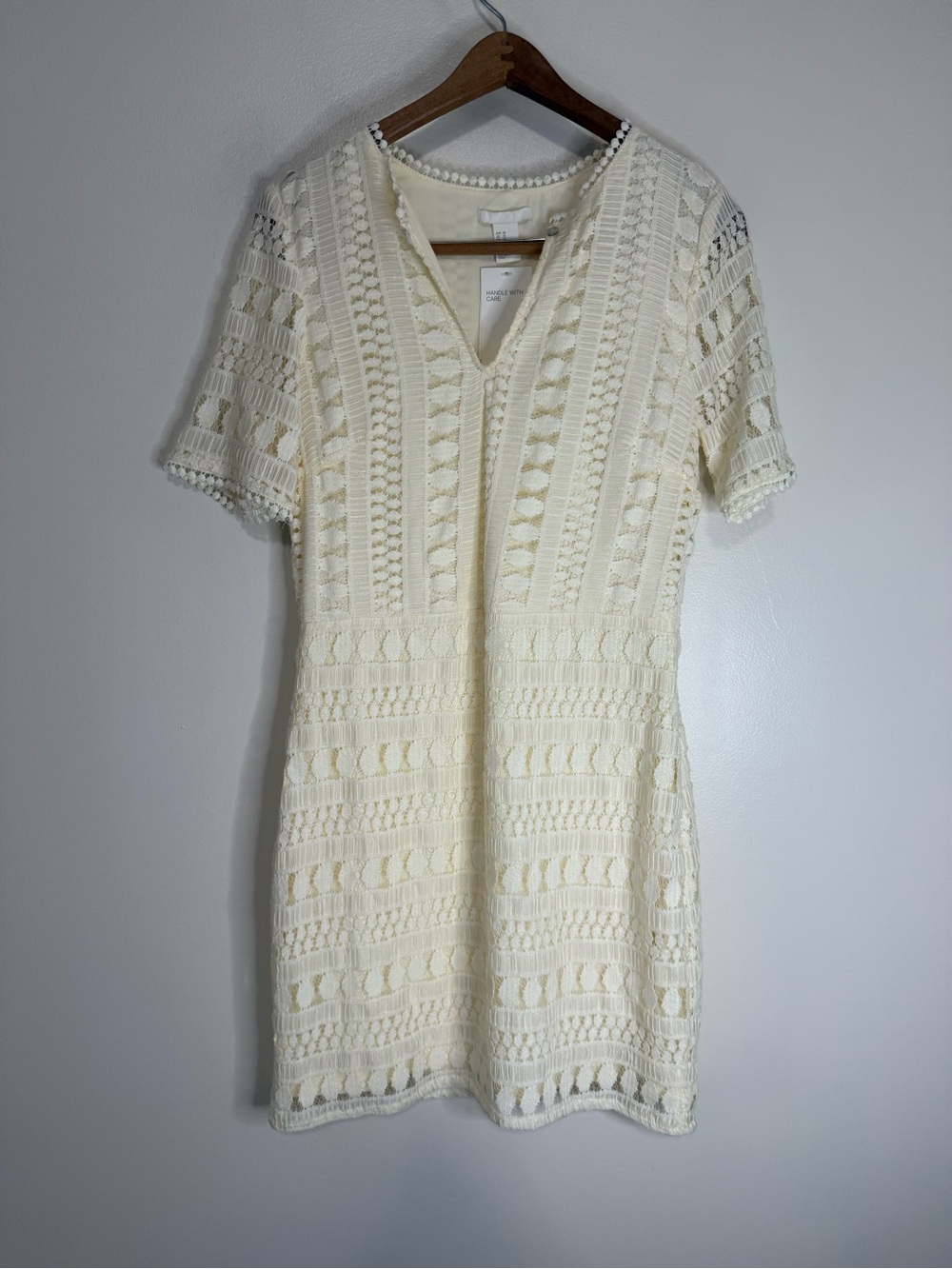 H&M Nwt Ivory Lace Crochet mini dress in size 10